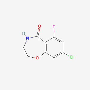 molecular formula C9H7ClFNO2 B13030495 8-Chloro-6-fluoro-3,4-dihydrobenzo[F][1,4]oxazepin-5(2H)-one 