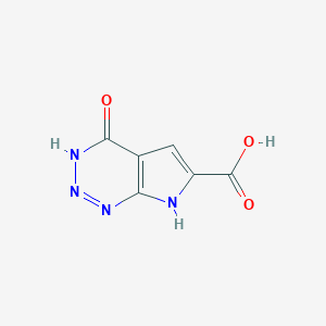 molecular formula C6H4N4O3 B13030523 4-Hydroxy-7H-pyrrolo[2,3-D][1,2,3]triazine-6-carboxylic acid 