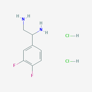 molecular formula C8H12Cl2F2N2 B13030549 1-(3,4-Difluorophenyl)ethane-1,2-diamine 2hcl 