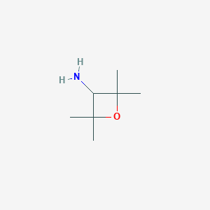 molecular formula C7H15NO B13030557 2,2,4,4-Tetramethyloxetan-3-amine 