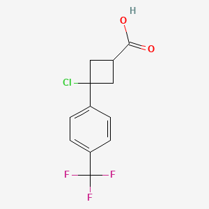 3-Chloro-3-(4-(trifluoromethyl)phenyl)cyclobutane-1-carboxylic acid