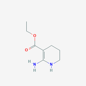 molecular formula C8H14N2O2 B13030561 Ethyl 6-amino-1,2,3,4-tetrahydropyridine-5-carboxylate 