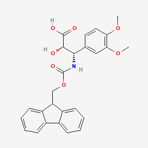 molecular formula C26H25NO7 B1303057 (2S,3S)-3-((((9H-芴-9-基)甲氧基)羰基)氨基)-3-(3,4-二甲氧基苯基)-2-羟基丙酸 CAS No. 959577-99-2