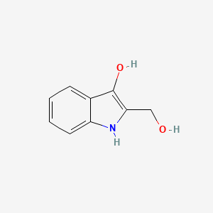 molecular formula C9H9NO2 B13030607 2-(Hydroxymethyl)-1H-indol-3-ol 