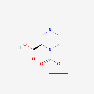 (2R)-4-tert-butyl-1-[(2-methylpropan-2-yl)oxycarbonyl]piperazine-2-carboxylic acid