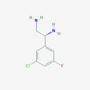 molecular formula C8H10ClFN2 B13030703 (1R)-1-(3-Chloro-5-fluoro-phenyl)ethane-1,2-diamine 