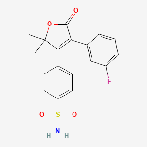 4-(4-(3-Fluorophenyl)-2,2-dimethyl-5-oxo-2,5-dihydrofuran-3-YL)benzenesulfonamide