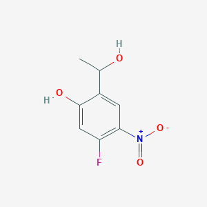 molecular formula C8H8FNO4 B13030738 5-Fluoro-2-(1-hydroxyethyl)-4-nitrophenol 