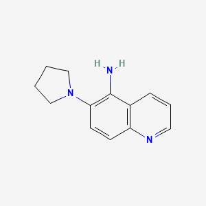 molecular formula C13H15N3 B13030765 6-(Pyrrolidin-1-yl)quinolin-5-amine 