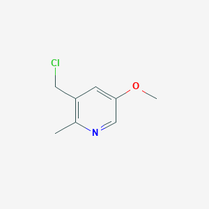 molecular formula C8H10ClNO B13030772 3-(Chloromethyl)-5-methoxy-2-methylpyridine 