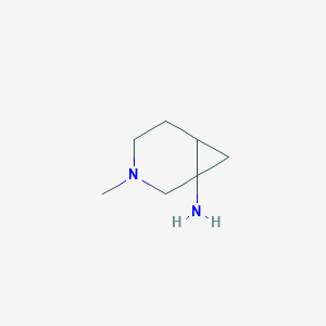 molecular formula C7H14N2 B13030798 3-Methyl-3-azabicyclo[4.1.0]heptan-1-amine 