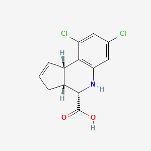 molecular formula C13H11Cl2NO2 B13030827 (3aR,4S,9bS)-7,9-dichloro-3a,4,5,9b-tetrahydro-3H-cyclopenta[c]quinoline-4-carboxylic acid 