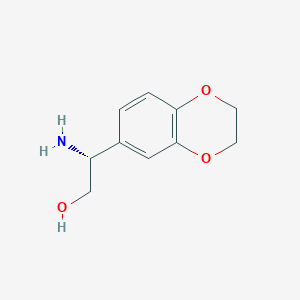 molecular formula C10H13NO3 B13030836 (2r)-2-Amino-2-(2,3-dihydro-1,4-benzodioxin-7-yl)ethanol 