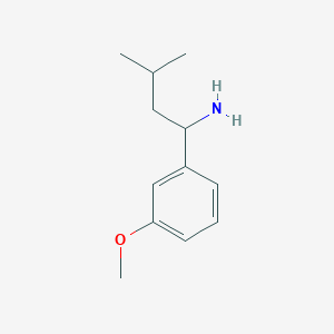 molecular formula C12H19NO B13030857 1-(3-Methoxyphenyl)-3-methylbutan-1-amine 