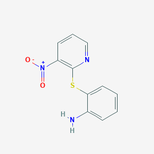 molecular formula C11H9N3O2S B1303087 2-[(3-Nitro-2-pyridinyl)sulfanyl]aniline CAS No. 92316-06-8
