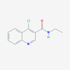 molecular formula C12H11ClN2O B13030890 4-Chloro-N-ethylquinoline-3-carboxamide 