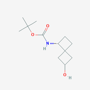 molecular formula C12H21NO3 B13030899 tert-Butyl ((1R)-6-hydroxyspiro[3.3]heptan-1-yl)carbamate 