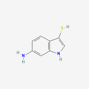 molecular formula C8H8N2S B13030905 6-Amino-1H-indole-3-thiol 