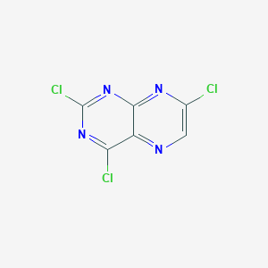 molecular formula C6HCl3N4 B13030912 2,4,7-Trichloropteridine 