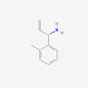 molecular formula C10H13N B13030919 (1S)-1-(2-Methylphenyl)prop-2-enylamine 