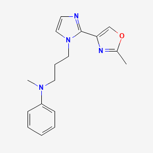 molecular formula C17H20N4O B13030948 N-Methyl-N-(3-(2-(2-methyloxazol-4-yl)-1H-imidazol-1-yl)propyl)aniline 