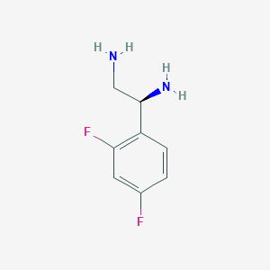 molecular formula C8H10F2N2 B13030962 (1S)-1-(2,4-Difluorophenyl)ethane-1,2-diamine 