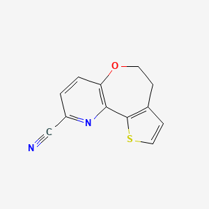 molecular formula C12H8N2OS B13030991 9-oxa-3-thia-14-azatricyclo[8.4.0.02,6]tetradeca-1(10),2(6),4,11,13-pentaene-13-carbonitrile 