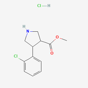 molecular formula C12H15Cl2NO2 B13031002 Methyl 4-(2-chlorophenyl)pyrrolidine-3-carboxylate hydrochloride 