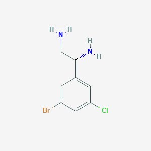 molecular formula C8H10BrClN2 B13031038 (1R)-1-(3-Bromo-5-chlorophenyl)ethane-1,2-diamine 