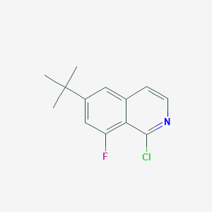 molecular formula C13H13ClFN B13031049 6-(Tert-butyl)-1-chloro-8-fluoroisoquinoline 