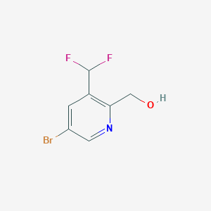 molecular formula C7H6BrF2NO B13031068 [5-Bromo-3-(difluoromethyl)pyridin-2-yl]methanol 