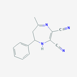 B1303107 5-methyl-7-phenyl-6,7-dihydro-1H-1,4-diazepine-2,3-dicarbonitrile CAS No. 51802-61-0