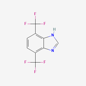 molecular formula C9H4F6N2 B13031109 4,7-Bis(trifluoromethyl)-1H-benzo[d]imidazole 