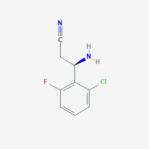 (3R)-3-Amino-3-(2-chloro-6-fluorophenyl)propanenitrile