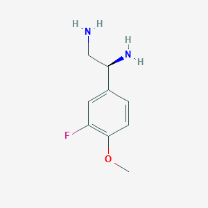 molecular formula C9H13FN2O B13031130 (1S)-1-(3-fluoro-4-methoxyphenyl)ethane-1,2-diamine 