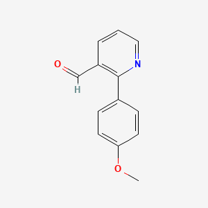 molecular formula C13H11NO2 B1303116 2-(4-Methoxyphenyl)nicotinaldehyde CAS No. 885949-59-7