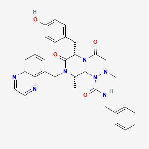 (6S,9S)-N-Benzyl-6-(4-hydroxybenzyl)-2,9-dimethyl-4,7-dioxo-8-(quinoxalin-5-ylmethyl)octahydro-1H-pyrazino[2,1-c][1,2,4]triazine-1-carboxamide