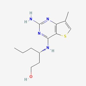 molecular formula C13H20N4OS B13031206 (S)-3-((2-Amino-7-methylthieno[3,2-D]pyrimidin-4-YL)amino)hexan-1-OL 