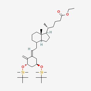 molecular formula C39H72O4Si2 B13031211 (5R)-ethyl5-((1R,3aS,7aR)-4-((E)-2-((3S,5R)-3,5-bis(tert-butyldimethylsilyloxy)-2-methylenecyclohexylidene)ethyl)-7a-methyloctahydro-1H-inden-1-yl)hexanoate 