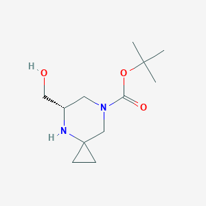 molecular formula C12H22N2O3 B13031241 tert-butyl(5S)-5-(hydroxymethyl)-4,7-diazaspiro[2.5]octane-7-carboxylate 