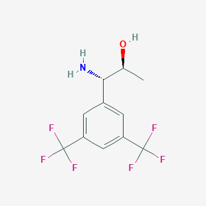 molecular formula C11H11F6NO B13031263 (1S,2S)-1-Amino-1-[3,5-bis(trifluoromethyl)phenyl]propan-2-OL 