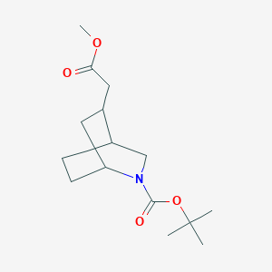 molecular formula C15H25NO4 B13031273 tert-butyl 5-(2-methoxy-2-oxoethyl)-2-azabicyclo[2.2.2]octane-2-carboxylate 