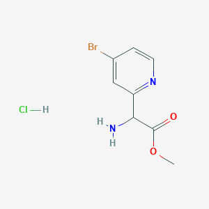 molecular formula C8H10BrClN2O2 B13031276 Methyl 2-amino-2-(4-bromopyridin-2-YL)acetate hcl 