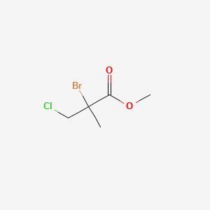 molecular formula C5H8BrClO2 B13031280 Methyl2-bromo-3-chloro-2-methylpropanoate 