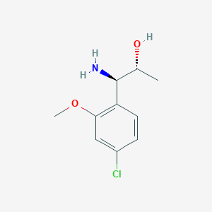 molecular formula C10H14ClNO2 B13031323 (1R,2R)-1-Amino-1-(4-chloro-2-methoxyphenyl)propan-2-OL 