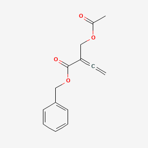 molecular formula C14H14O4 B13031330 Benzyl2-(acetoxymethyl)buta-2,3-dienoate 