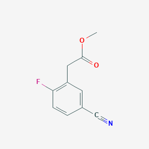 molecular formula C10H8FNO2 B13031335 Methyl 2-(5-cyano-2-fluorophenyl)acetate 