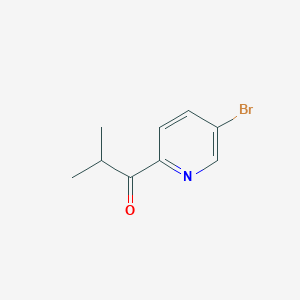 molecular formula C9H10BrNO B13031342 1-(5-Bromopyridin-2-yl)-2-methylpropan-1-one 