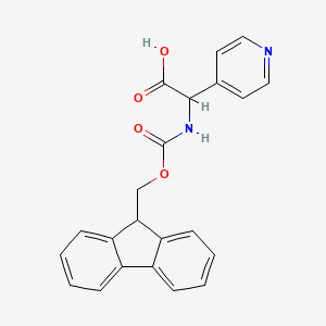 molecular formula C22H18N2O4 B13031352 (R)-[(9H-Fluoren-9-ylmethoxycarbonylamino)]-pyridin-4-YL-acetic acid 