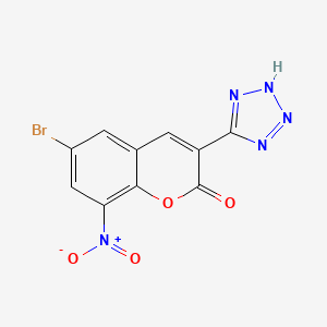 molecular formula C10H4BrN5O4 B13031357 6-Bromo-8-nitro-3-(1H-tetrazol-5-YL)-2H-chromen-2-one 